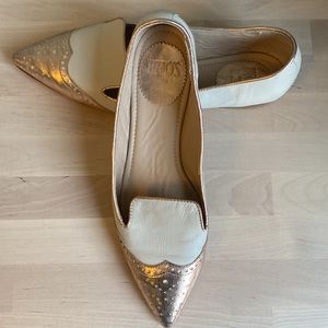 Made in Italy Rose Gold and Cream Flats
